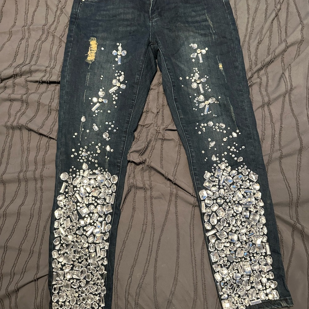 Embellished Blue Jeans